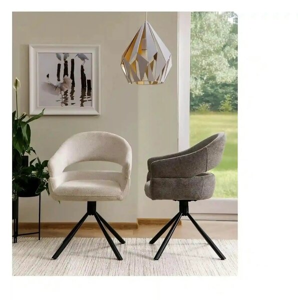 Scaun BORGO, gri - Raven 18, stofa clasica/metal, 58x45x87 cm