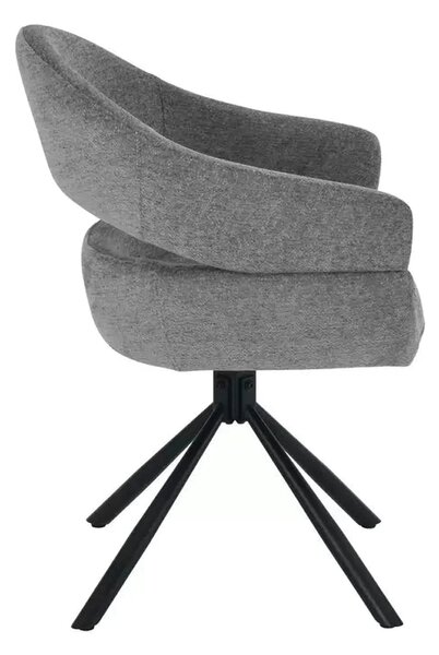 Scaun BORGO, gri - Raven 18, stofa clasica/metal, 58x45x87 cm