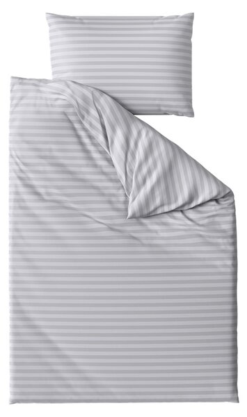 Lenjerie de pat hoteliera din microfibra JASMINE gri deschis - dungi 2 cm Dimensiunile lenjeriei: 70 x 90 cm | 140 x 200 cm