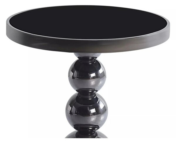 Masuta cafea RIMA, negru, sticla/metal, 50x56 cm