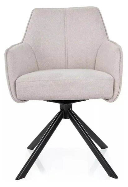 Scaun NOTTI, bej deschis/negru, stofa clasica/metal, 55x62x83 cm