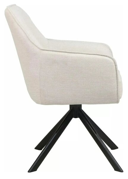 Scaun NOTTI, bej deschis/negru, stofa clasica/metal, 55x62x83 cm