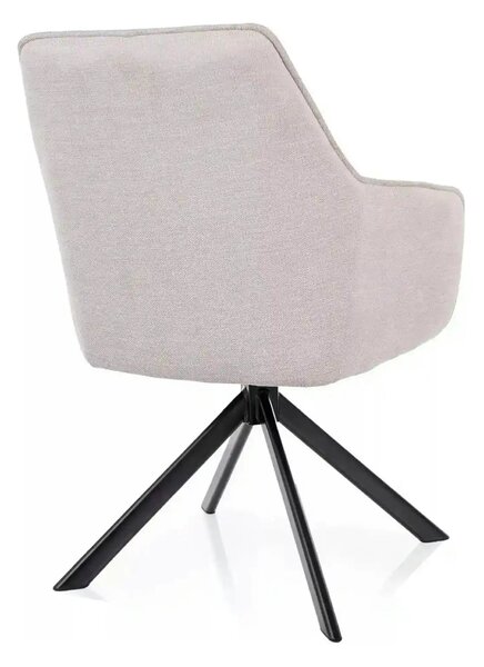 Scaun NOTTI, bej deschis/negru, stofa clasica/metal, 55x62x83 cm