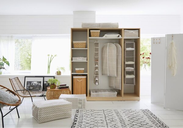 Coș de rufe în culoare naturală din bambus 78 l Bamboo – Compactor