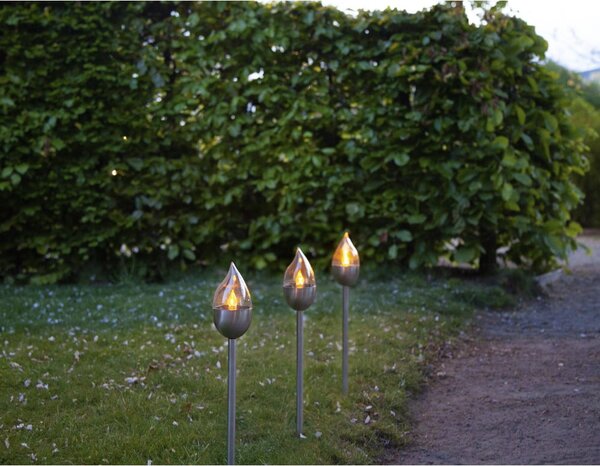 Set 3 decorațiuni luminoase pentru exterior cu LED Star Trading Olympus, înălțime 40 cm