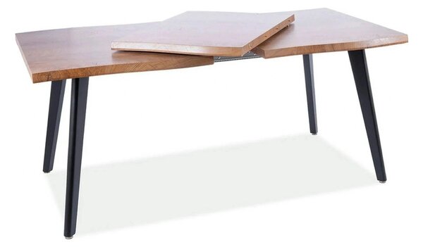 Masa extensibila FRESNO, stejar/negru, 120/180x80x76 cm
