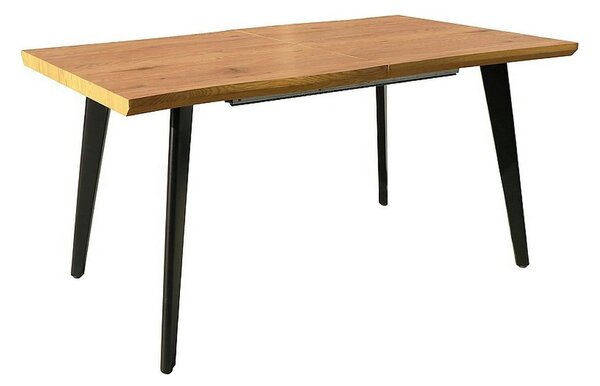 Masa extensibila FRESNO, stejar/negru, 120/180x80x76 cm