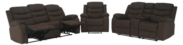 KONDELA Canapea 3+2+1, material textil maro, FABRON 2 NEW