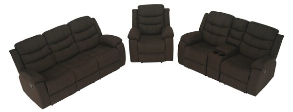 KONDELA Canapea 3+2+1, material textil maro, FABRON 2 NEW