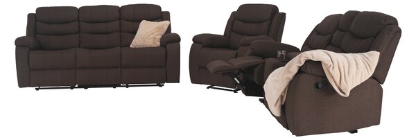 KONDELA Canapea 3+2+1, material textil maro, FABRON 2 NEW