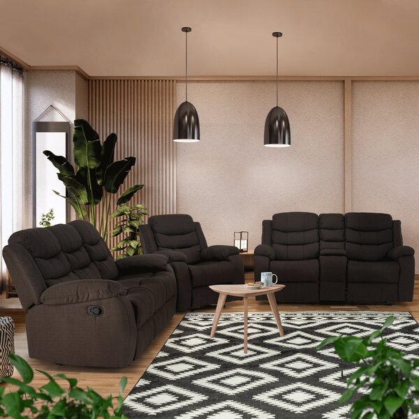 KONDELA Canapea 3+2+1, material textil maro, FABRON 2 NEW
