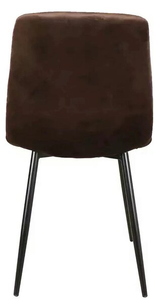 Scaun tapitat MILA, maro/negru, stofa catifelata/metal, 45x41x86 cm