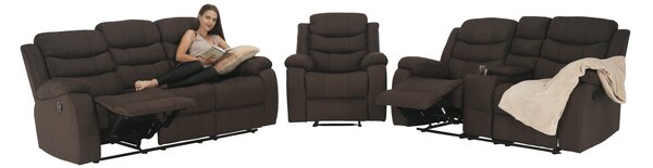 KONDELA Canapea 3+2+1, material textil maro, FABRON 2 NEW