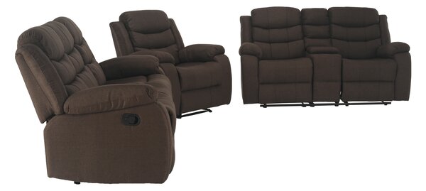 KONDELA Canapea 3+2+1, material textil maro, FABRON 2 NEW