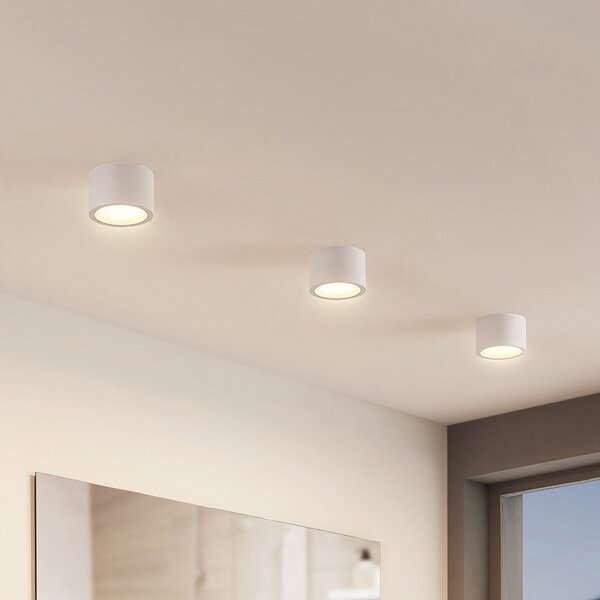 Arcchio downlight Nieva, GX53, alb, rotund, Ø 10cm, metal, reglabil, Alb, Hol, Aluminiu, Modern