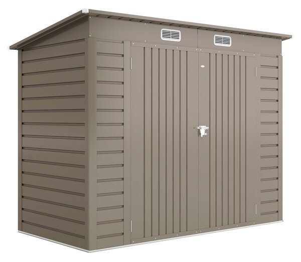 Outsunny Adăpost de Grădină 8 x 4FT din Metal, cu Uși Duble și 2 Ventilații, Gri | Aosom Romania