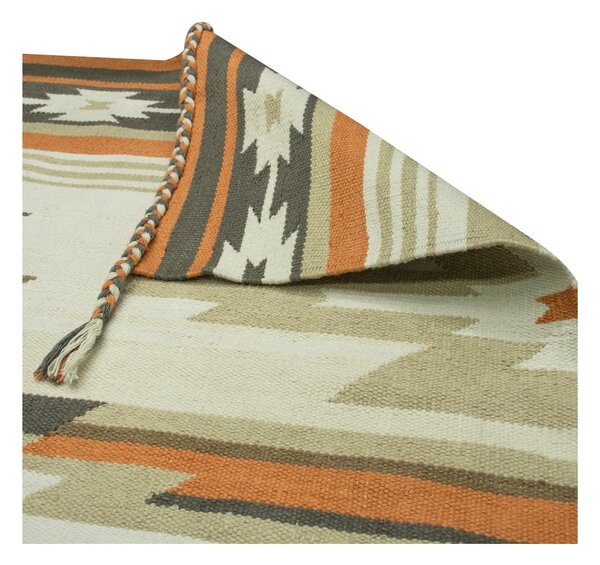 Covor reversibil pentru exterior din plastic reciclat Green Decore Aztec, 90 x 150 cm
