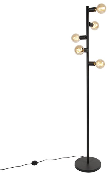 Lampă de podea scandinavă neagră cu 5 lumini - Facil Tube