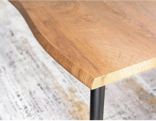 Masa extensibila FRESNO, stejar artisan/negru, 120/180x80x76 cm