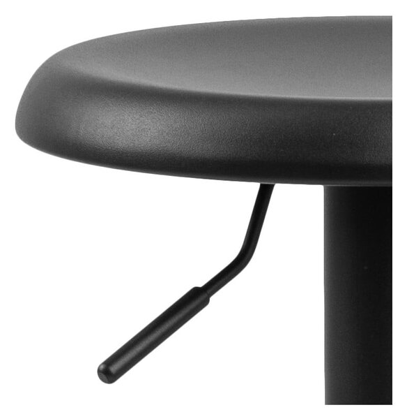 Scaun de bar negru cu înălțime ajustabilă din metal (înălțime șezut 59 cm) Finch – Actona