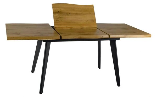 Masa extensibila FRESNO, stejar artisan/negru, 120/180x80x76 cm