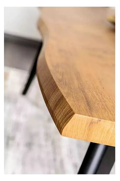 Masa extensibila FRESNO, stejar artisan/negru, 120/180x80x76 cm