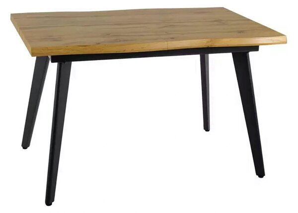 Masa extensibila FRESNO, stejar artisan/negru, 120/180x80x76 cm