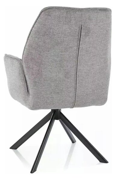 Scaun rotativ HUGO, gri/negru, stofa clasica/metal, 58x46x90 cm