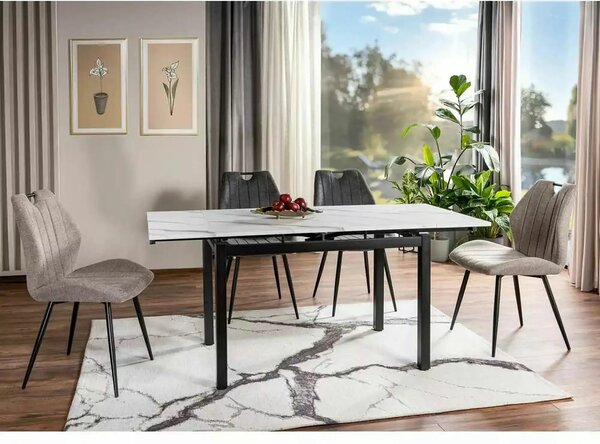 Scaun ARCO, bej/negru, stofa clasica - Brego 34/metal, 51x43x91 cm