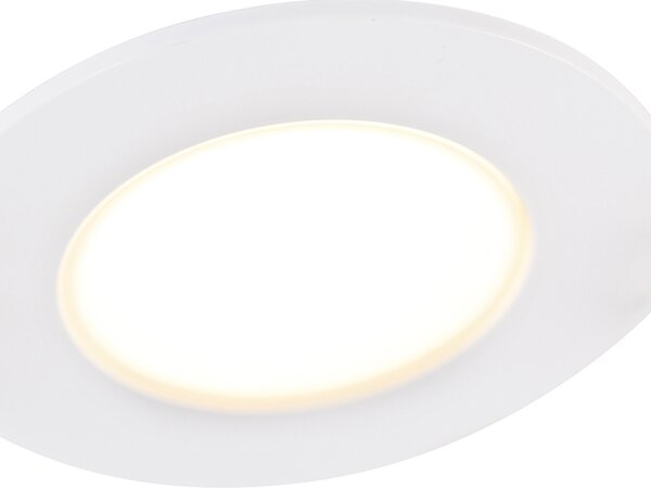 Set de 6 spoturi incastrate albe, inclusiv LED 7W reglabil cu temperatura de culoare, IP65 - Blanca