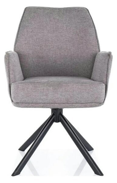Scaun rotativ HUGO, gri/negru, stofa clasica/metal, 58x46x90 cm