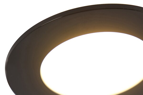 Set de 6 spoturi îngropate negre inclusiv LED reglabil în 3 trepte IP65 - Blanca