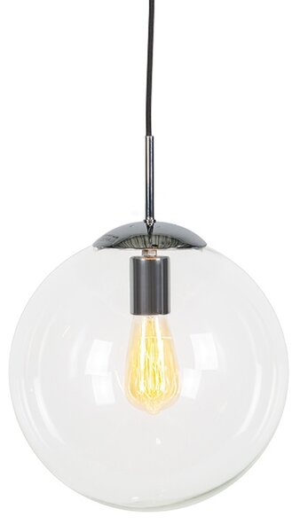 Lampă suspendată scandinavă crom cu sticlă transparentă - Ball 30