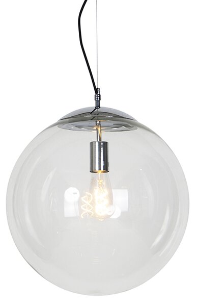Lampă suspendată scandinavă crom cu sticlă transparentă - Ball 40