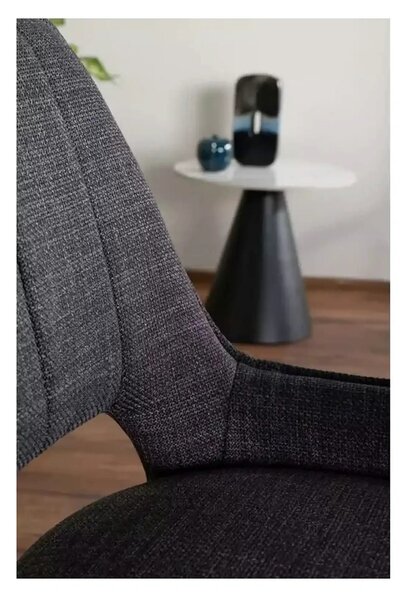 Scaun rotativ TELLO, gri/negru, stofa clasica/metal, 54x46x84 cm