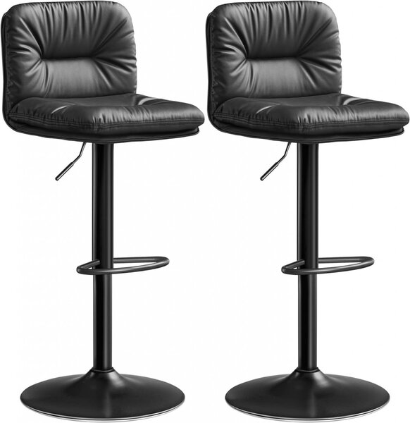 Set 2 scaune de bar, Vasagle, Negru, 41×47×（89-110） cm