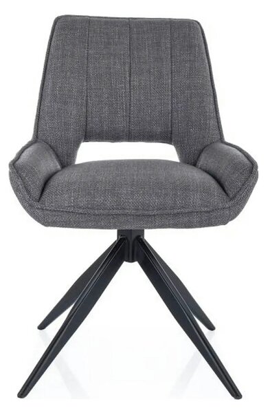 Scaun rotativ TELLO, gri/negru, stofa clasica/metal, 54x46x84 cm