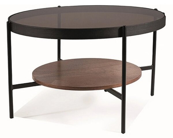 Masuta cafea PRIMA B, nuc/negru, 74x43 cm