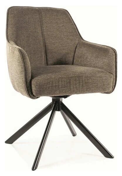 Scaun NOTTI, verde maslin/negru, stofa clasica/metal, 55x45x83 cm