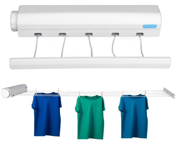 Suport de rufe cu sfoara retractabila, 5 sfori, 3.75 Metri