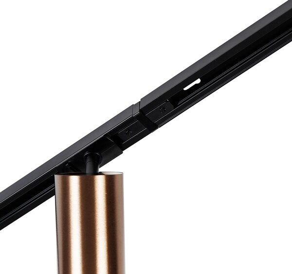 Sistem de iluminat pe șină modern cu 5 spoturi bronz închis monofazat GU10 70mm - Iconic Jeana Luxe