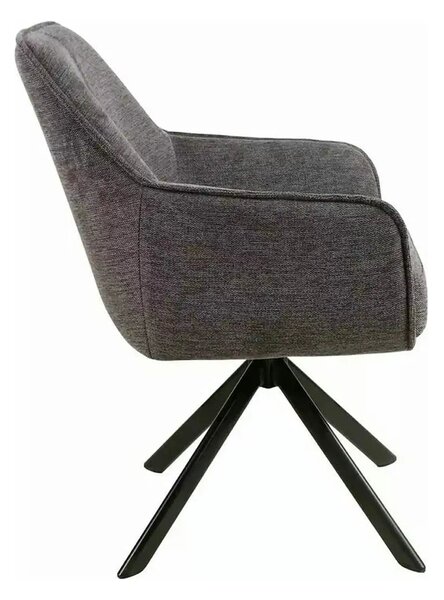 Scaun NOTTI, gri inchis/negru, stofa clasica/metal, 55x45x83 cm