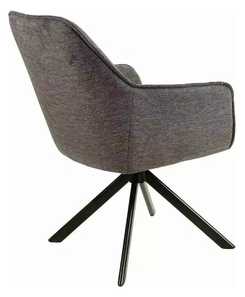 Scaun NOTTI, gri inchis/negru, stofa clasica/metal, 55x45x83 cm