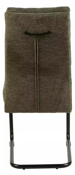 Scaun BERRY, verde olive/negru, stofa/metal, 44x44x97 cm