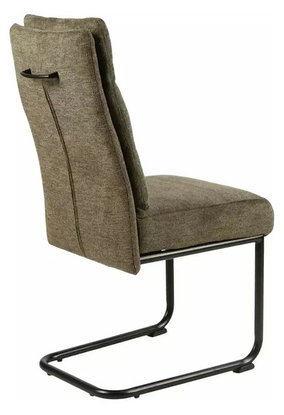 Scaun BERRY, verde olive/negru, stofa/metal, 44x44x97 cm