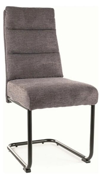 Scaun BERRY, gri inchis/negru, stofa/metal, 44x44x97 cm