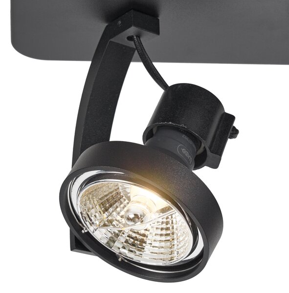 Spot de tavan de design negru GU10 70mm 2 lumini reglabil - Vo