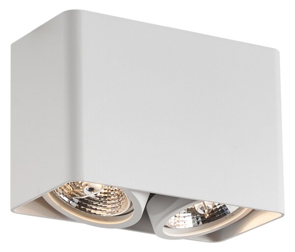 Spot de design alb, montat la suprafață, GU10 70mm, cu 2 lumini, rotativ și înclinabil - Vox