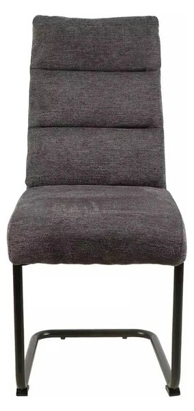 Scaun BERRY, gri inchis/negru, stofa/metal, 44x44x97 cm