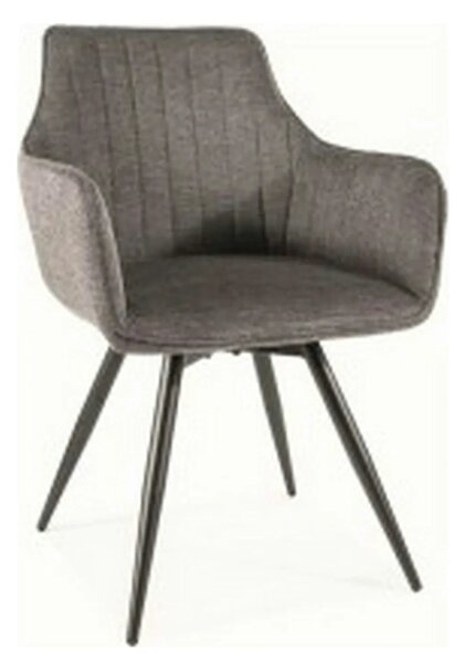 Scaun BALLO, gri inchis/negru, stofa clasica/metal, 56x45x84 cm